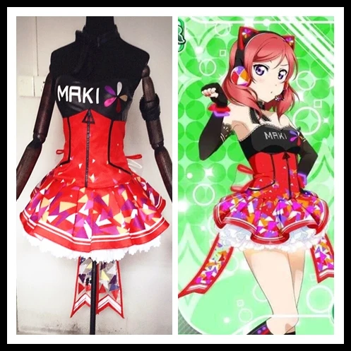 Lovelive Maki Nishikino мини Кодори светодиодная Фея Idolized горничная униформа Пробуждение