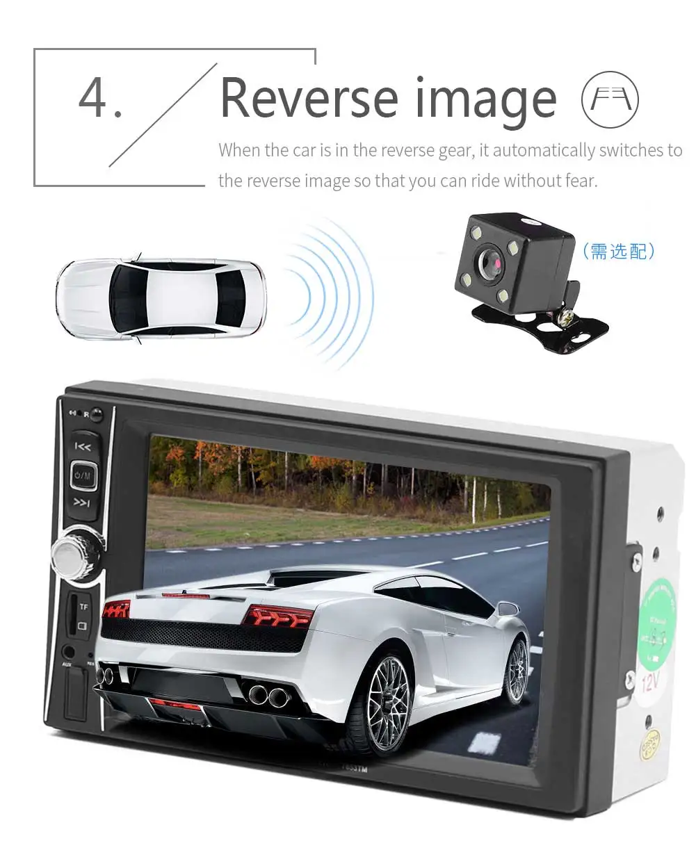 SWM радио автомобиля стерео 6," авторадио радио Bluetooth Зеркало Ссылка Estereo де Авто Con Pantalla Реверсивный Изображение радио Coche USB FM