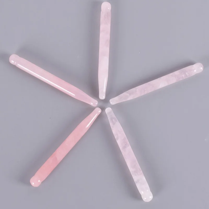 Natural Rose Quartz Wand Eye Acupoint Health Care China Traditional SPA Acupuncture Pen Scraping Massage Body Healing |