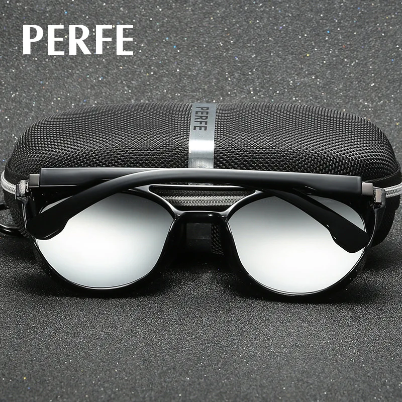 2019 Для мужчин модные полые Круглый стимпанк поляризованных солнцезащитных очков