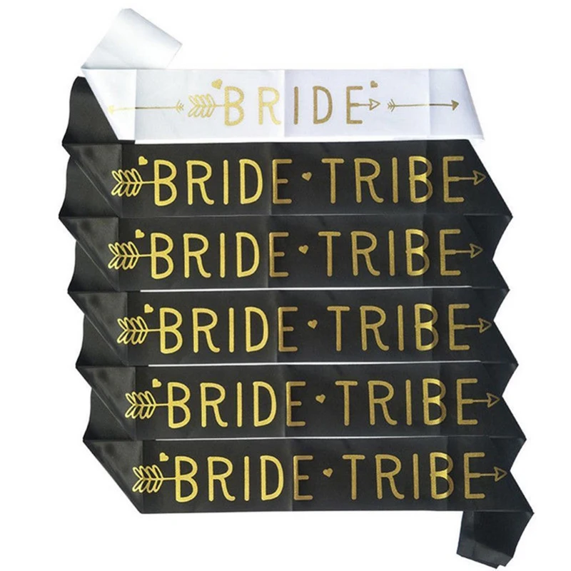 Набор лент для девичника надпись Bride Tribe украшение свадебной вечеринки