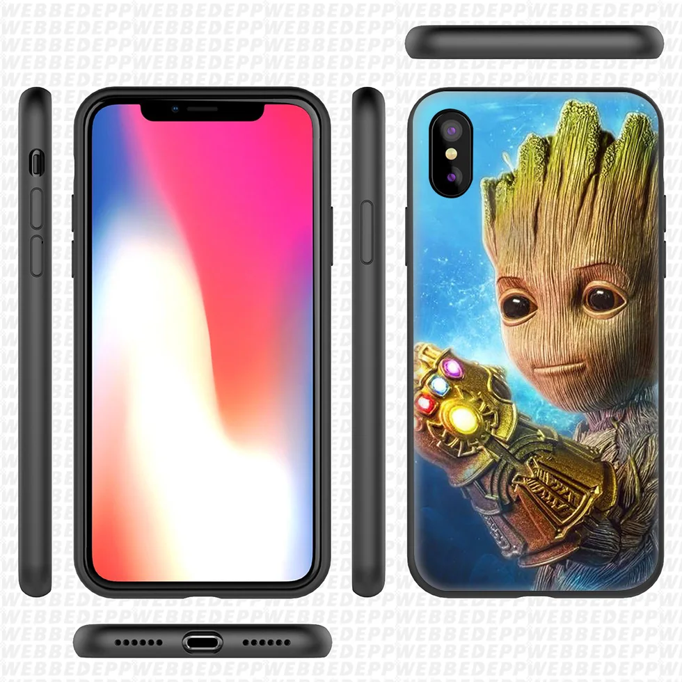 WEBBEDEPP стражи для Galaxy Groot Мягкий силиконовый чехол iPhone 11 Pro Xr Xs Max X или 10 8 7 6 6S Plus 5 5S SE