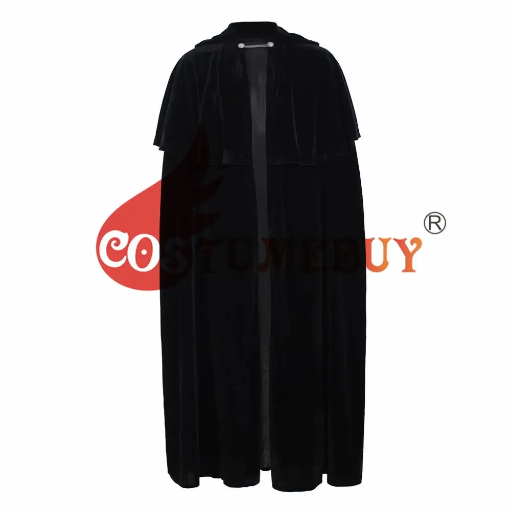 black CostumeBuy, Мужская мантия, бархатный плащ, пальто, куртка, Wicca Robe, средневековый плащ, шаль для Хэллоуина, опера, косплей, LARP, костюм ведьмы, волшебника - Цвет: black
