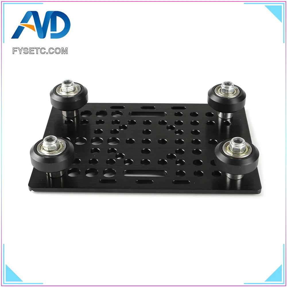 Aluminium V-Slot Gantry Plate 20 - 80mm With 4pcs Black/Transparent Solid V Wheel Kit For Openbuilds CNC Machine Part | Компьютеры и