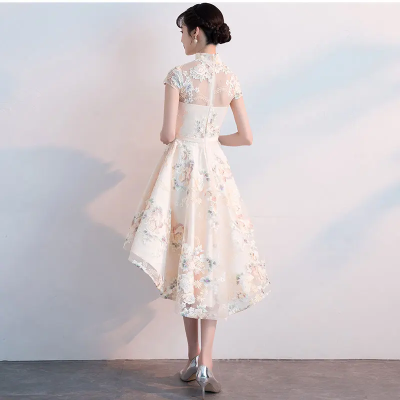 FADISTEE Новое поступление вечернее платье для выпускного вечера Vestido de Festa вечернее кружевное платье с цветочным рисунком и короткими рукавами