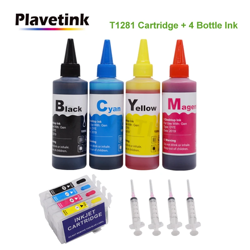 T1281 T1282 T1283 T1284 чернильный картридж для принтера Epson Stylus S22 SX125 SX430W SX435W SX438W SX440W принтер+ 100 мл набор для наполнения чернил