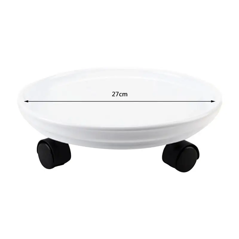 27cm white Съемный поднос для цветочных горшков Универсальный круглый пластиковый поднос сверхмощный стеллаж для цветочных горшков завод Caddy прокатки горшков подставка для растений - Цвет: 27cm white