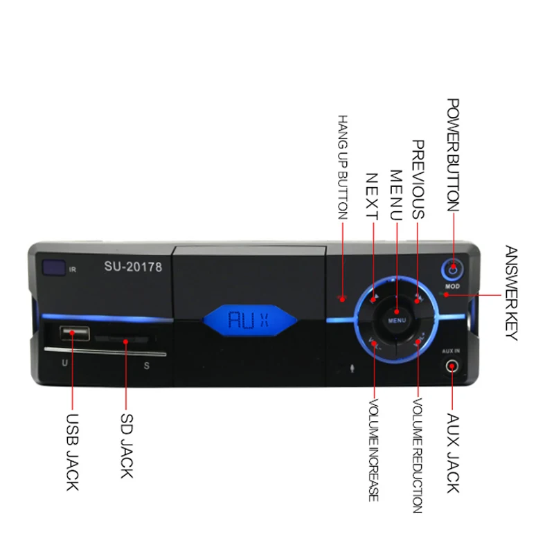 SU 20178 Автомобильный mp3 плеер Bluetooth Вызов Радио стерео аудио с клиппинг Холдинг