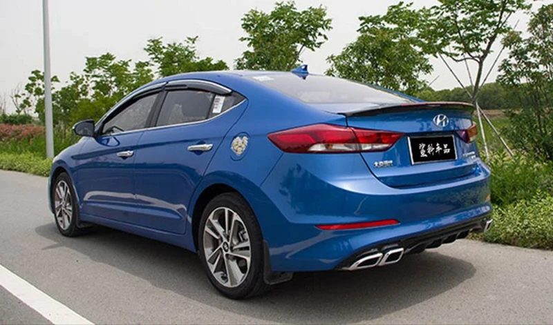 Для hyundai Elantra задний спойлер PP задний бампер диффузор защитные бамперы для hyundai Elantra набор бампер задняя губа-19