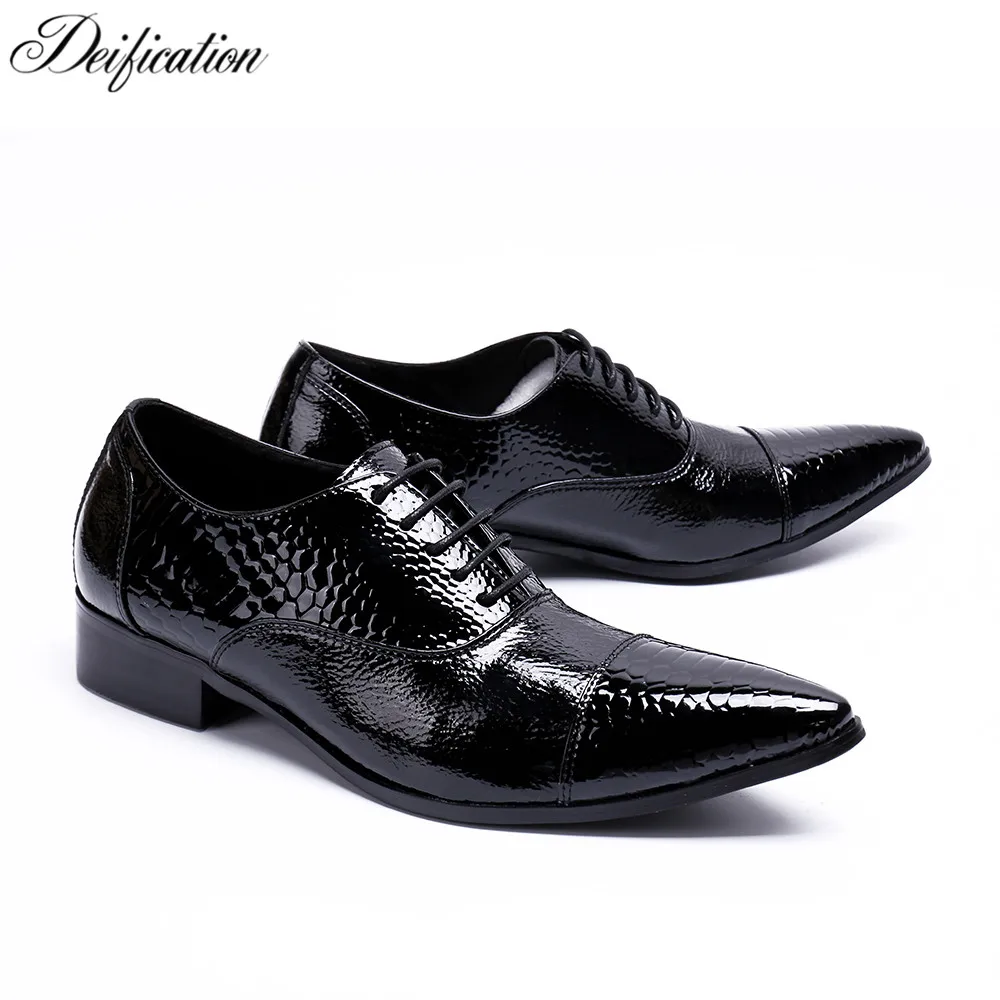 

Italian Deisign Mens Business Leather Shoes Lace Up Male Formal Flats Genuine Leather Men Wedding Shoes Chaussure Mariage Homme