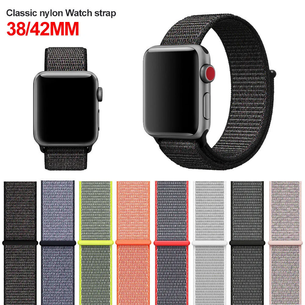 38 мм 42 ремешок для apple watch series 1 2 3 тканый нейлоновый iWatch цветной узор Классическая
