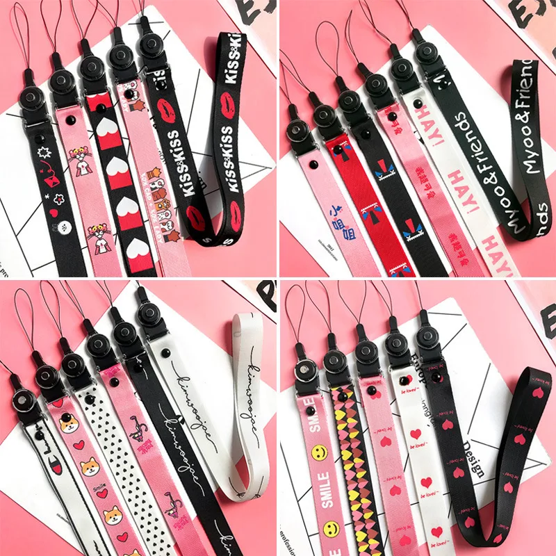 Шнурок с буквами висячий шейный чехол для телефона Diy мультяшный музыкальный