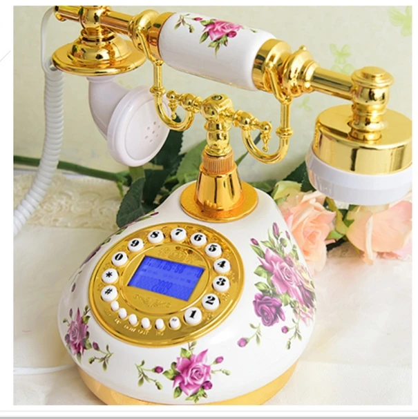 Аутентичные керамические телефоны в стиле ретро проводной