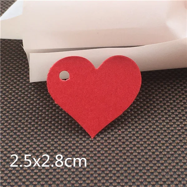 2.5x2.8cm red 100 шт многоформенная крафт-бумага подарочные Висячие картонные ярлыки этикетки для одежды открытки круглые и в форме сердца цена Пустые бирки - Color: 2.5x2.8cm red
