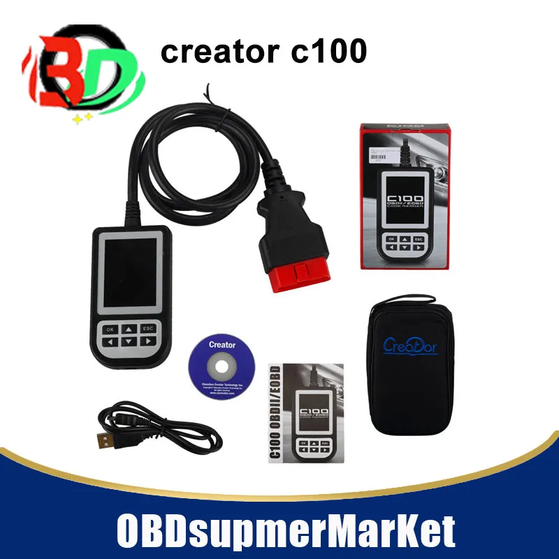 Creator C200 c500 c100 OBDII EOBD кодовый ридер Многоязычное обновление онлайн c200 кодовый ридер creator c100 кодовый ридер - Цвет: Creator C100