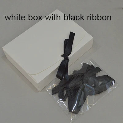 white 20 шт крафт-коробка с лентой картонная большая Свадебная подарочная коробка для конфет посылка для торта белая черная коробка для дня рождения коробка для торта мультяшная коробка - Цвет: white