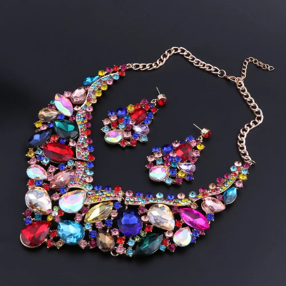 Наборы свадебных ювелирных изделий свадебное ожерелье серьги набор для невест