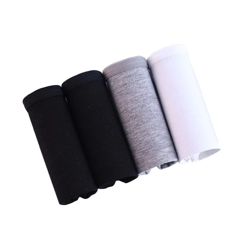 4pcs-A001-1-15 4 шт./лот, женские сексуальные трусики, Calcinha, хлопковые дышащие трусы, нижнее белье размера плюс S-3XL, однотонное нижнее белье, бесшовные трусики - Цвет: 4pcs-A001-1-15