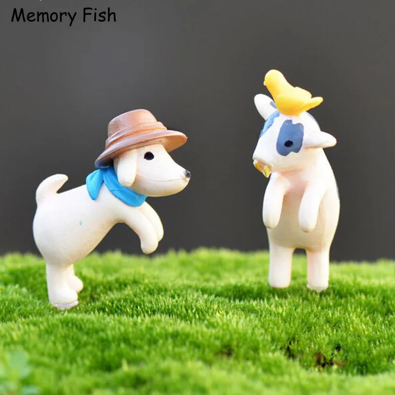Аниме забавная милая собака корова микро садовая фигурка суккуленты/кукольный