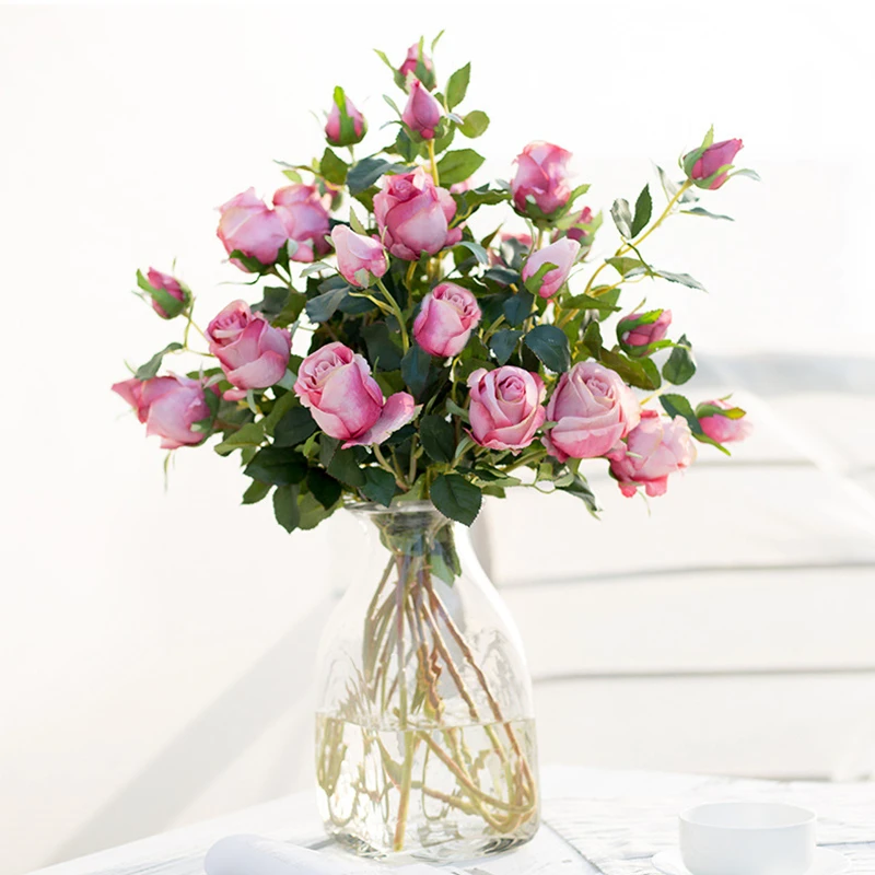 JAROWN Artificial Flowers Silk Rose Continental Retro Fake Flower Home Decoration Wedding DIY Decoration Flores