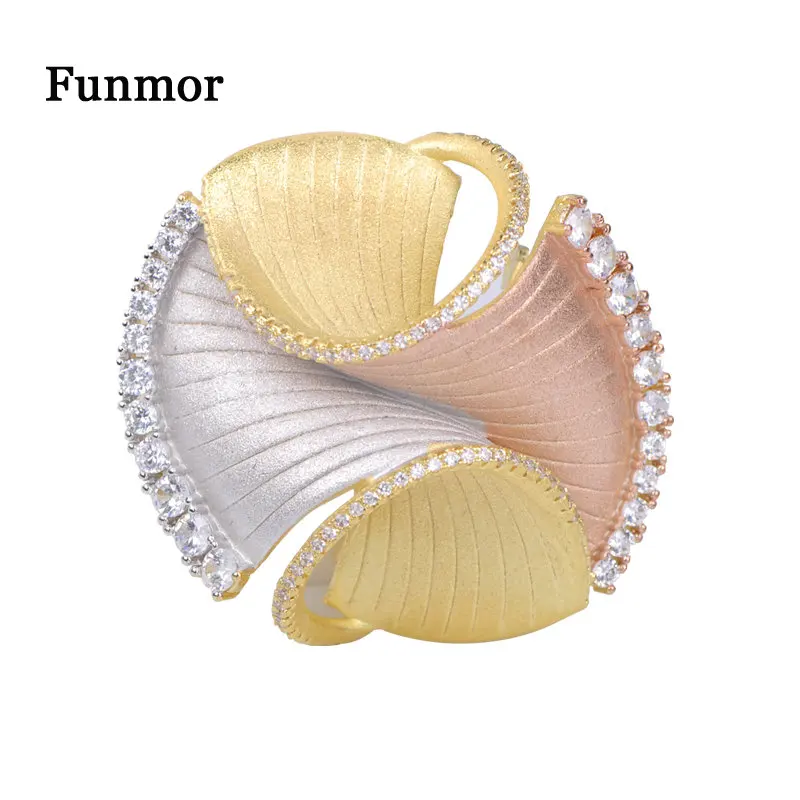 Женская медная брошка Funmor нежная из циркония AAA на свадьбу день рождения банкет