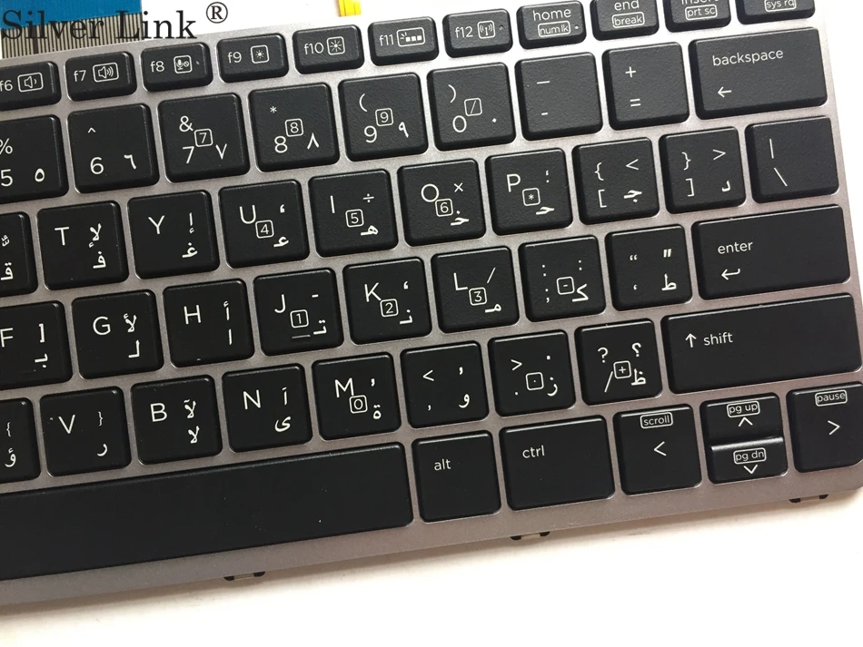 Arabic клавиатура с подсветкой для HP EliteBook Folio 1020 G1 серии QWERTY MP-13U83USJ930 Серебристая
