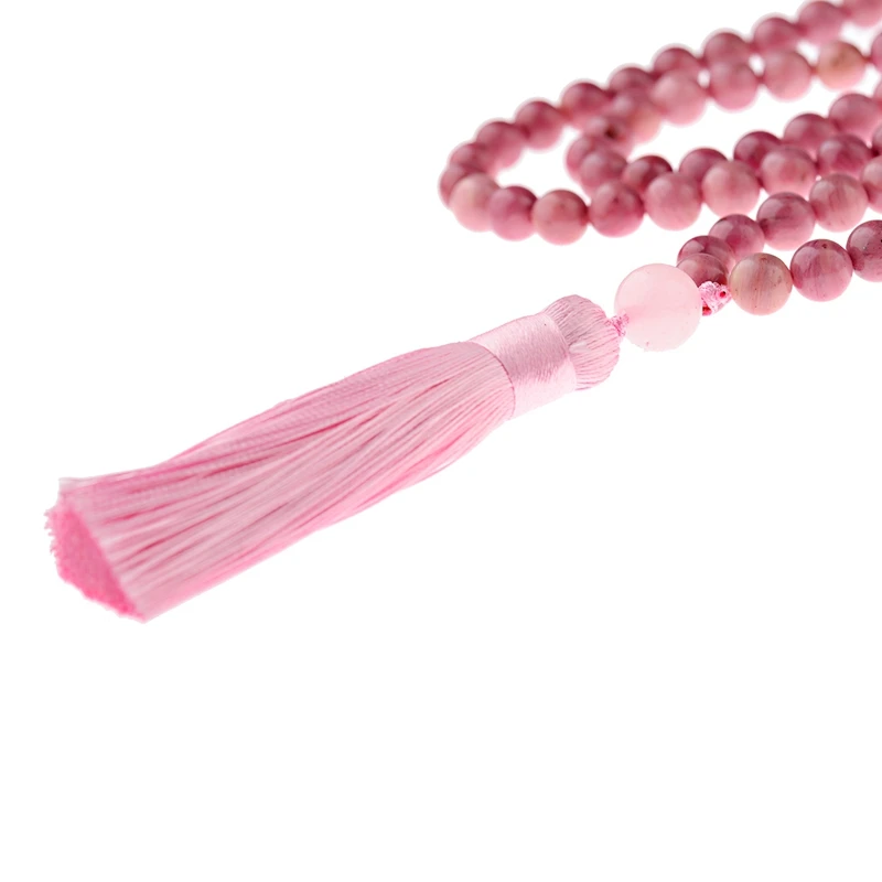 Женское этническое длинное из натурального камня ожерелья с подвесками и