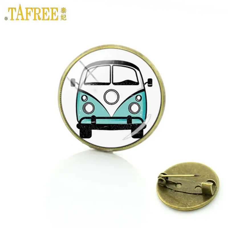 TAFREE Античная бронзовая расцветка Hippie PEACE ЗНАК Ван автобус броши для мужчин и женщин Винтажная модная Автомобильная Ювелирная брошь значок булавки подарок CT108