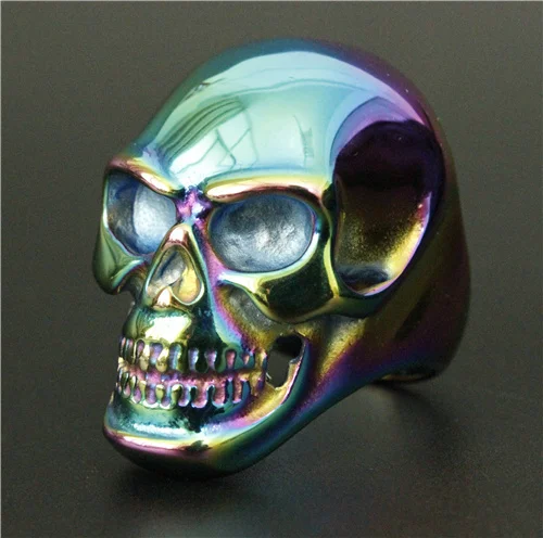 Очаровательное кольцо с черепом красочное большое Призрак Череп 316L нержавеющая