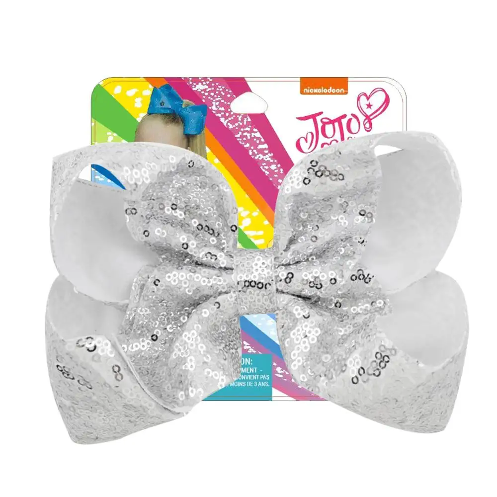 24 " Sequin Rainbow JoJo siwa лук с заколкой для волос для девочек Дети ручной работы бутик узел волосы в стиле jumbo лук заколки для волос аксессуары для волос - Цвет: 24