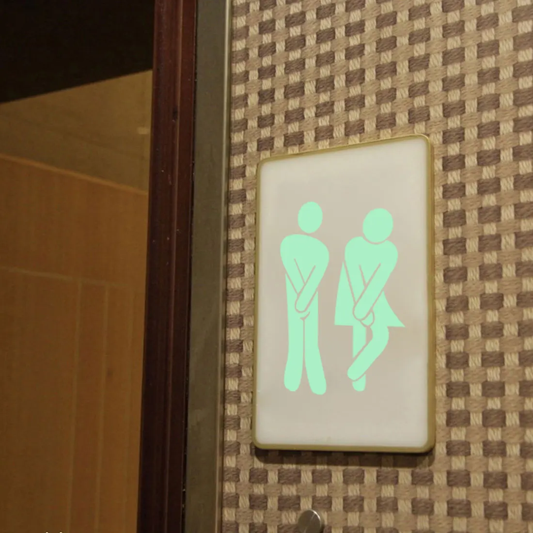 Два узора светящиеся WC стены Туалет стикер водонепроницаемый дверной знак