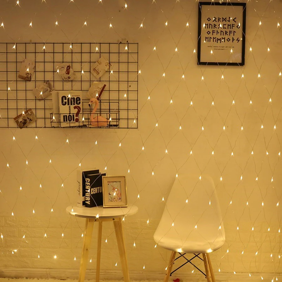 Светодиодная гирлянсветильник в виде сетки 8 режимов Рождественский Декор новый