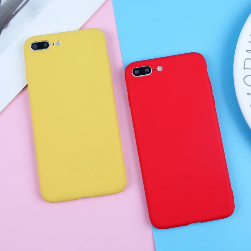 BROEYOUE чехол карамельного цвета для iPhone 7 8 6 6s X Plus 5 5S SE XS Max XR простой однотонный