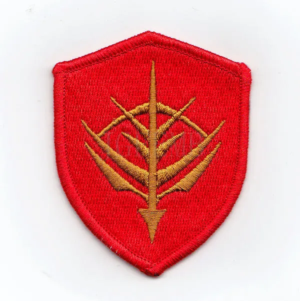 Красный фон золотой дизайн 100% Вышивка Gundam Neo Zeon hamankarn военный тактический боевой