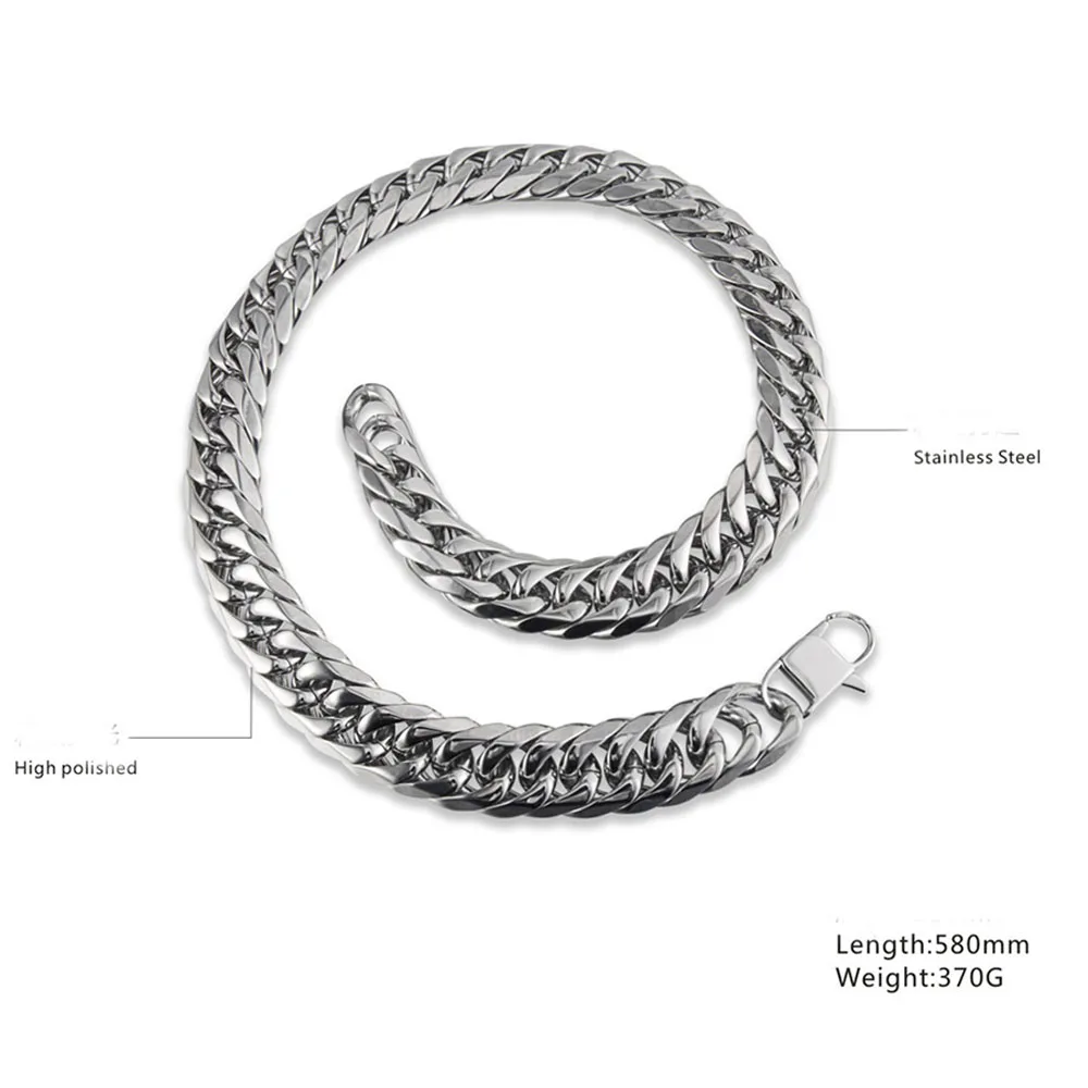 Fashion Huge Cuban Chains Men Hip Hop Necklace Jewelry Wholesale Thick Stainless Steel Heavy hiphop 15mm 61cm | Украшения и