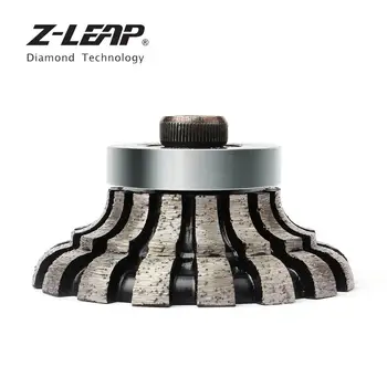Z-LEAP Grinding Router Bit O20*D75*M10 Diamond Segmented Profiling Wheel Granite Marble Countertop Edging For Portable Machine
