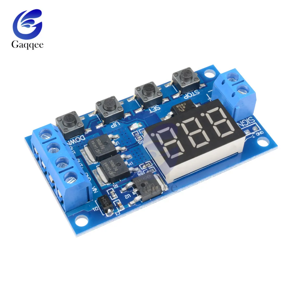 DC 12 V 24 V двойной МОП-светодиодный цифровой реле задержки времени цикл запуска переключатель плат сроки Управление модуль 4 переключатель