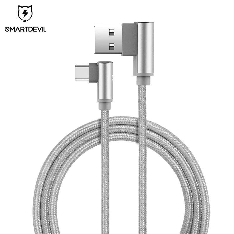 USB кабель SmartDevil 90 градусов type c универсальный адаптер для быстрой зарядки и