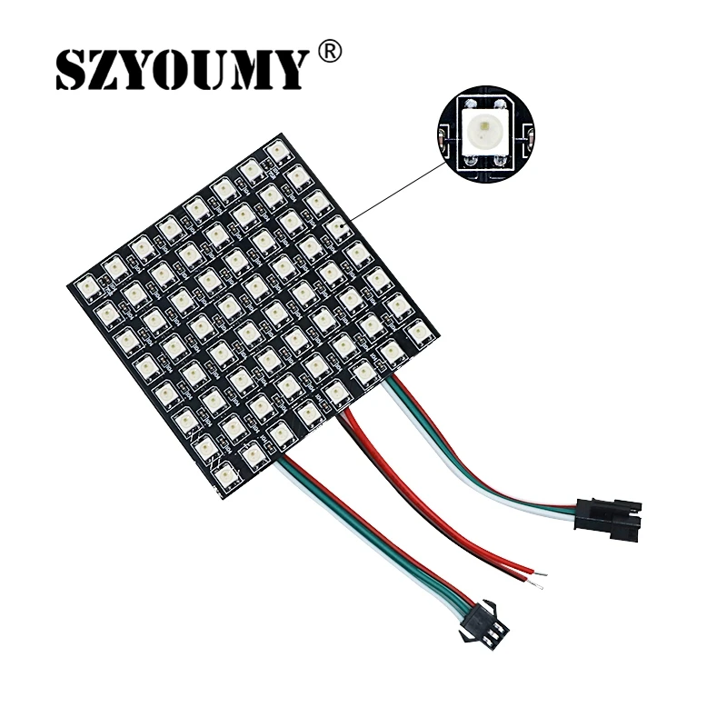 Светодиодный модуль для индивидуально адресуемого цифрового пикселя syoumy DC5V 8x