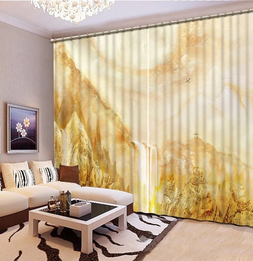 Шторы 3D стереоскопические с мраморным Фоллом роскошные 3d занавески на окна для