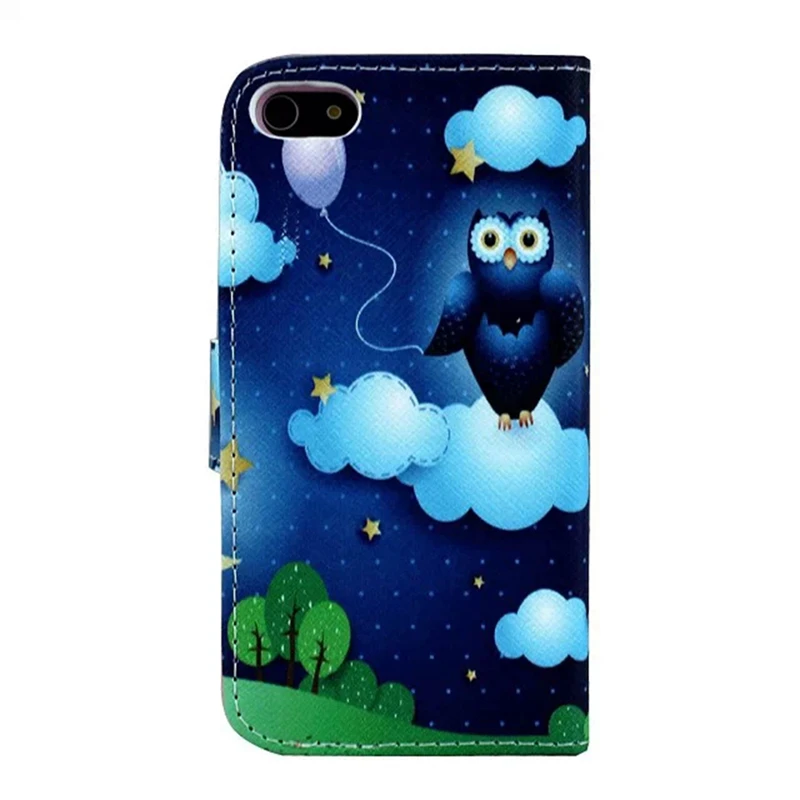 Magnetic Case for iPhone 5s Phone Bag Owl Printed Flip Stand 5 Leather Wallet |
