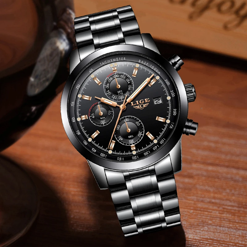 Мужские часы Relojes LIGE брендовые Роскошные Военные Спортивные Светящиеся Наручные