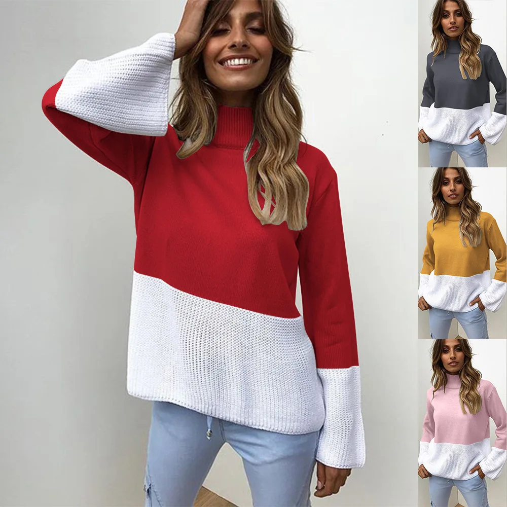 2019 Рождественский зимний толстый свитер женский пэчворк корейский стиль