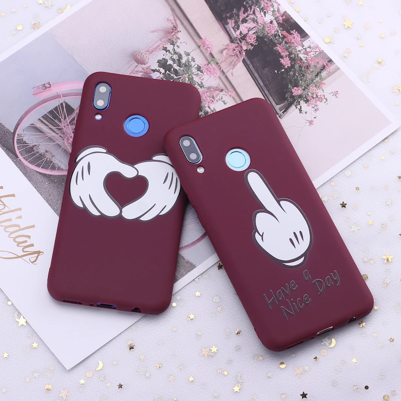 Силиконовый чехол для телефона Xiaomi Mi Redmi Note 5 6 7 8 9 lite Pro Plus с мультяшным знаком Love