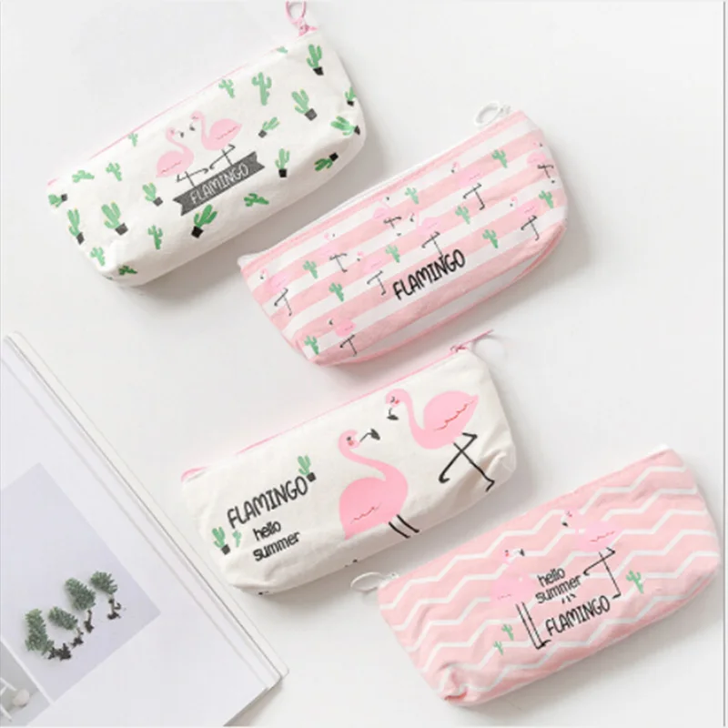 

1pc Flamingo Cosmetic Bag Women Necessaire Make Up Bag Travel Canvas Portable Makeup Bag Toiletry Kits Fashion