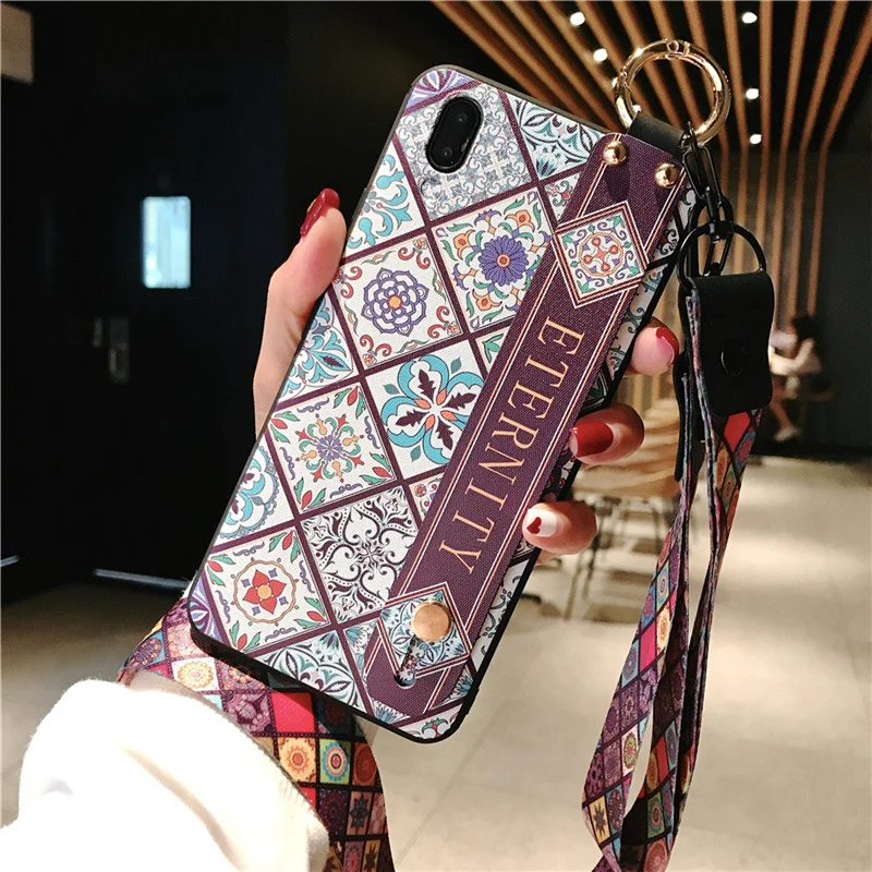 Fundas ремешок кисточки держатель Стенд Телефон чехол для samsung Galaxy A60 A70 силиконовый