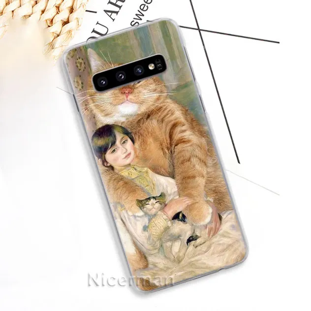 12 Чехол для телефона samsung Galaxy S10e S10 S8 S9 Plus S6 S7 Edge A40 A50 A70 M20, Забавный чехол с рисунком кота, красочная милая твердая обложка - Цвет: 12