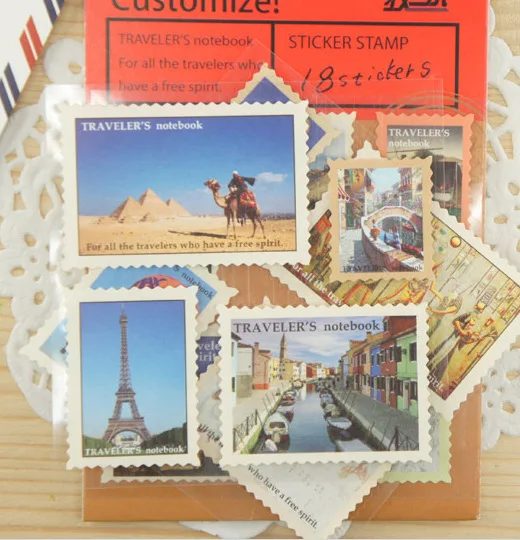 18 наклеек на тему путешествий с изображением мирового мира винтажные наклейки