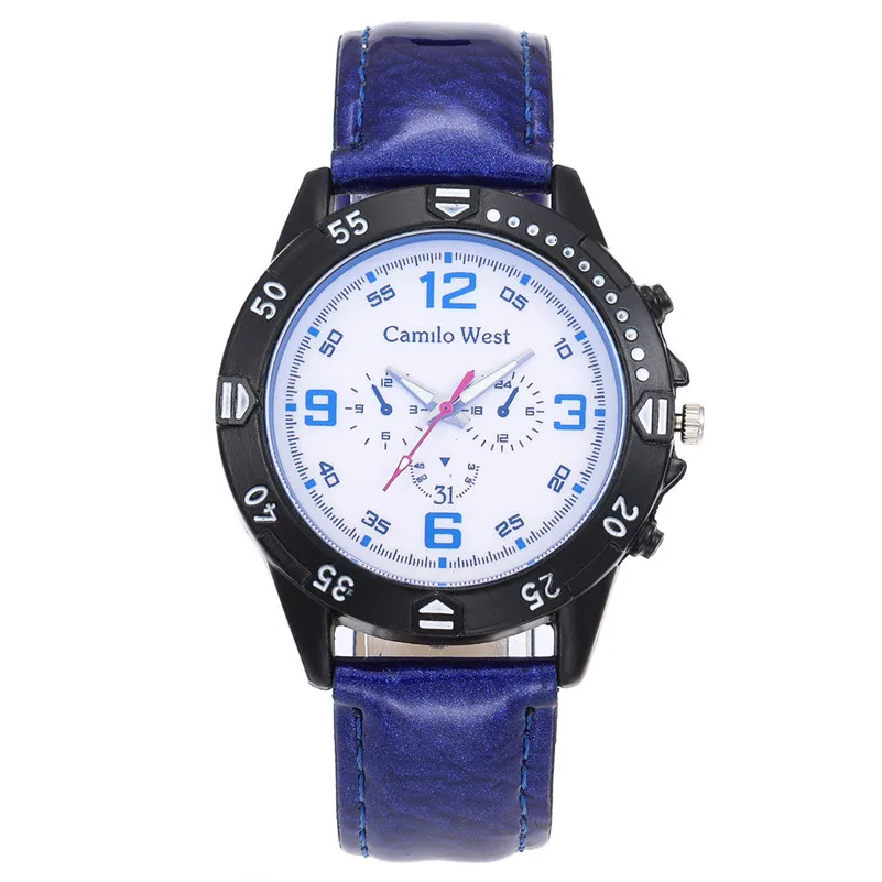 

Luxury Women Watches Blue White Glass Dial Quartz Watch Ladies Casual Leather Belt Watch Women Dress Clock Relogio Feminino /C