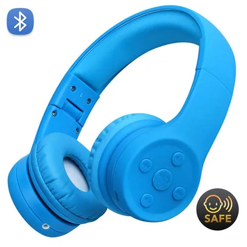 BT-blue JINSERTA Портативный Bluetooth Дети Наушники безопасно детей Накладные наушники гарнитура с микрофоном регулируемая повязка на голову, одежда на Рождество, подарок на день рождения - Цвет: BT-blue